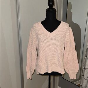 J. Crew Factory Women's Pink V-Neck Sweater